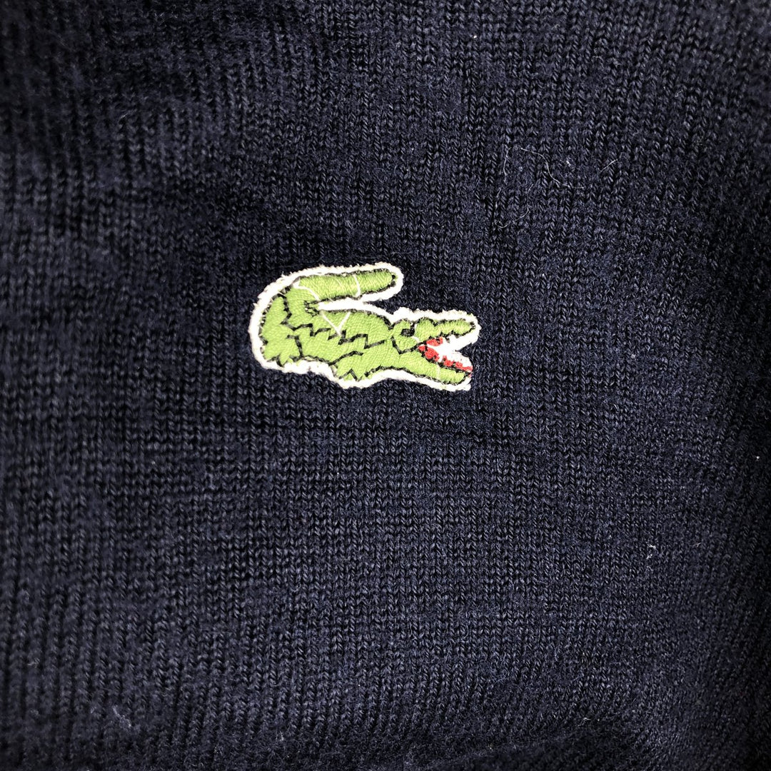 Lacoste V-neck acrylic knit sweater, men's size XL. unclear navy blue type Vintage Second Hand