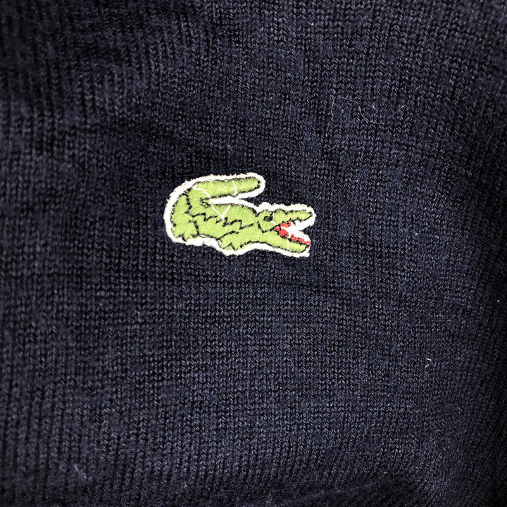 Lacoste V-neck acrylic knit sweater, men's size XL. unclear navy blue type Vintage Second Hand