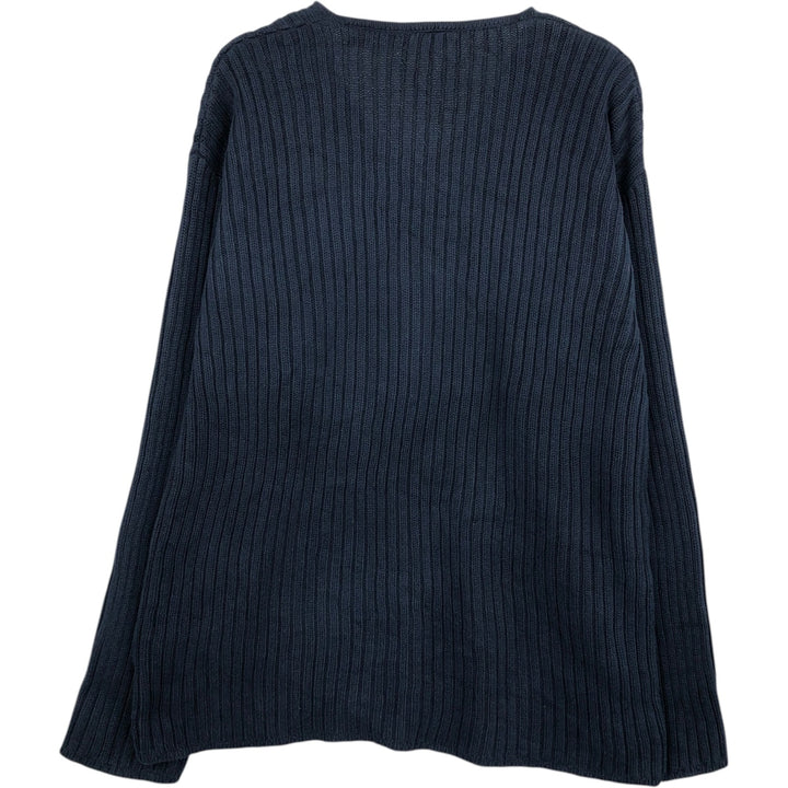 90s-00'S Donna Karan New York (DKNY) V-neck cotton knit sweater, men's size XL, vintage. cotton navy blue type Vintage Second Hand