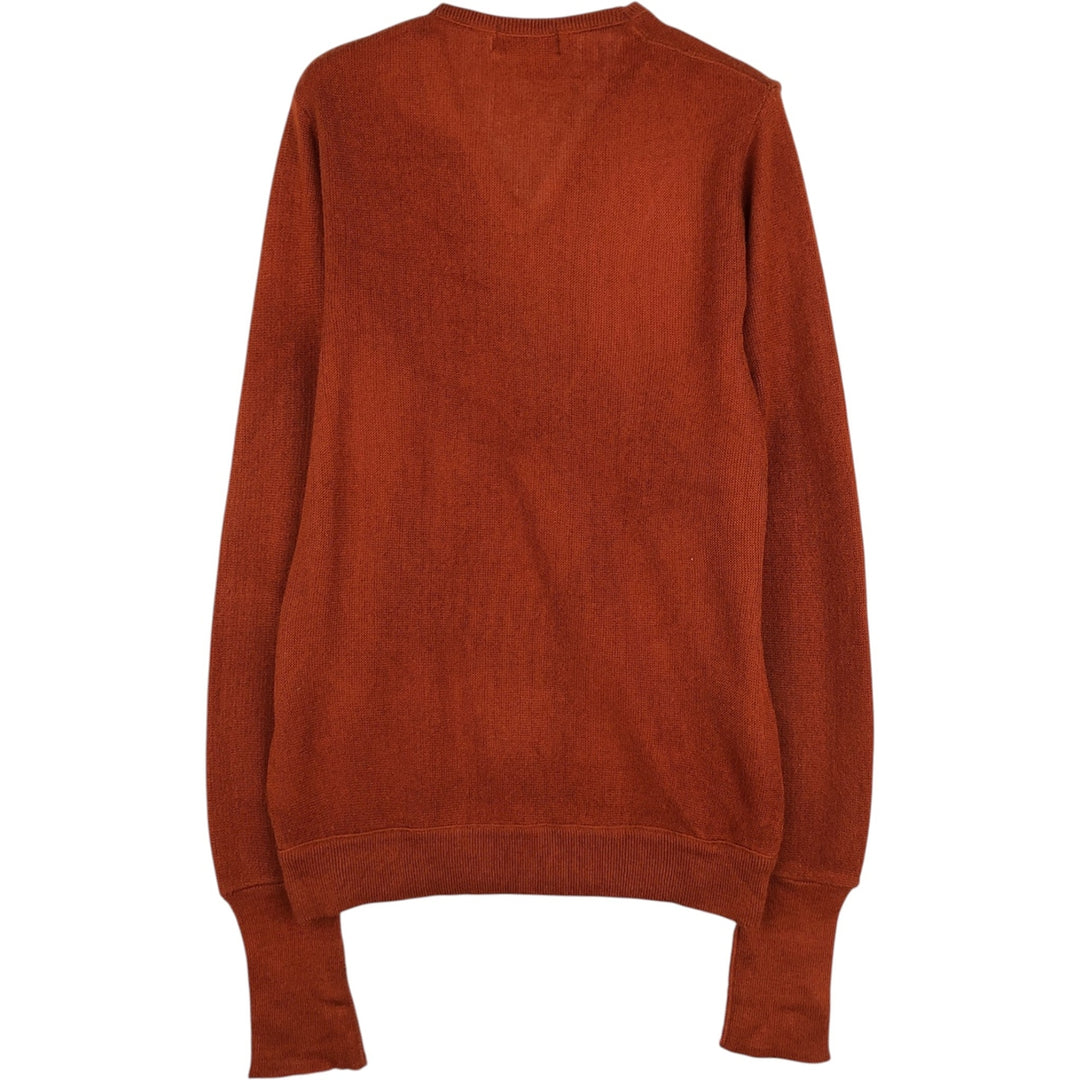 1970'S Lacoste IZOD Plain V-Neck Knit Sweater, Men's Size S (approx.), Vintage unclear brown type Vintage Second Hand
