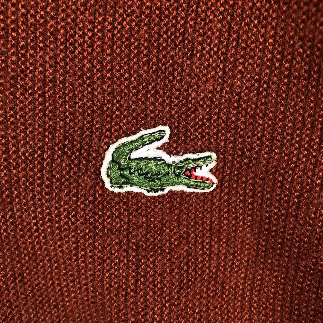 1970'S Lacoste IZOD Plain V-Neck Knit Sweater, Men's Size S (approx.), Vintage unclear brown type Vintage Second Hand