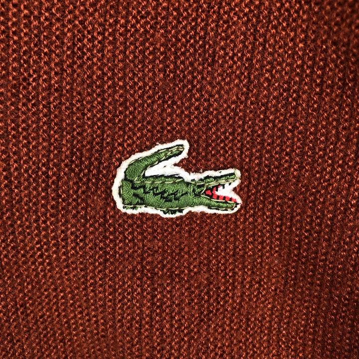 1970'S Lacoste IZOD Plain V-Neck Knit Sweater, Men's Size S (approx.), Vintage unclear brown type Vintage Second Hand