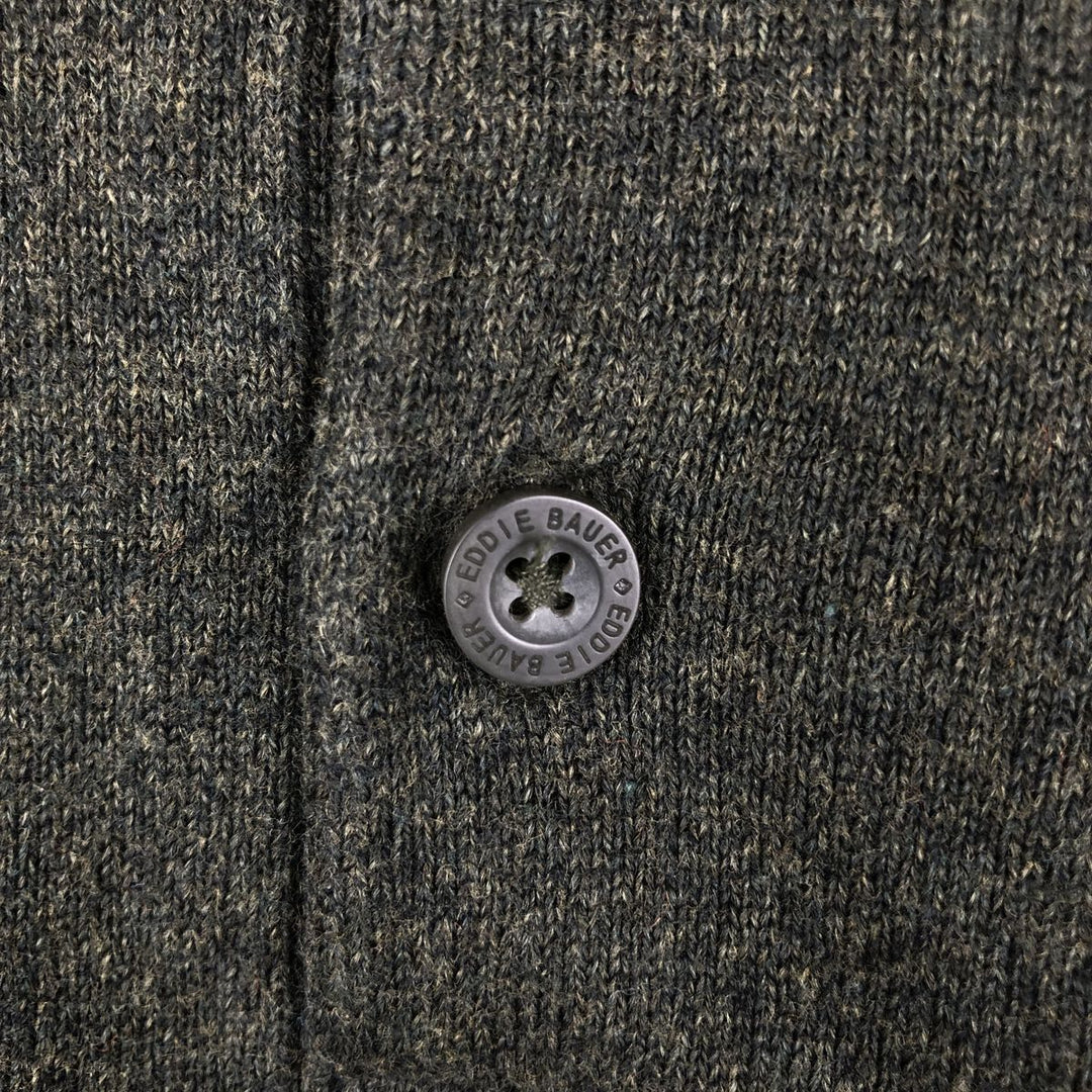 2000'S Eddie Bauer Polo Knit Sweater, Men's Size M (approx.) cotton Green type dark green Vintage Second Hand