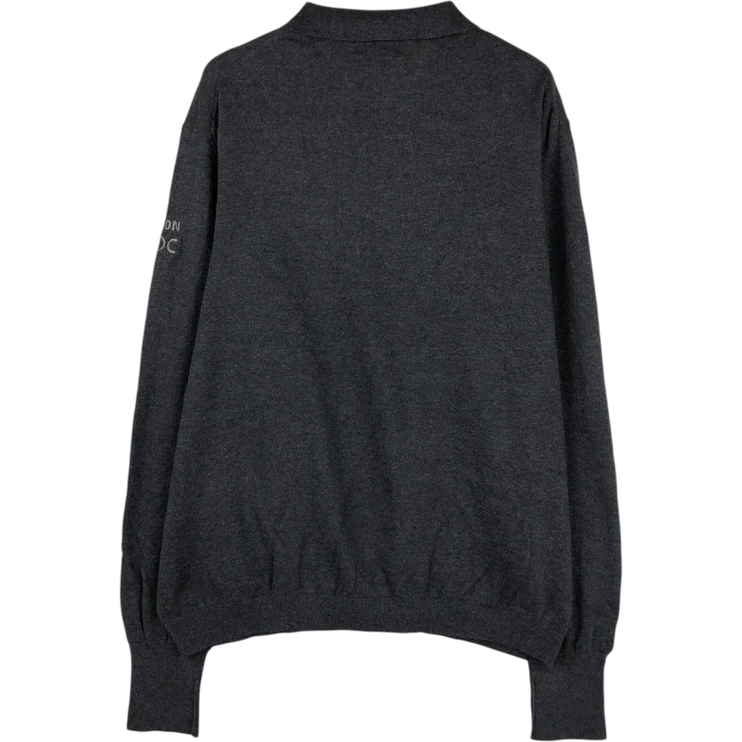 Lands' End polo knit sweater from the 2000s, men's size XL. cotton gray type Vintage Second Hand