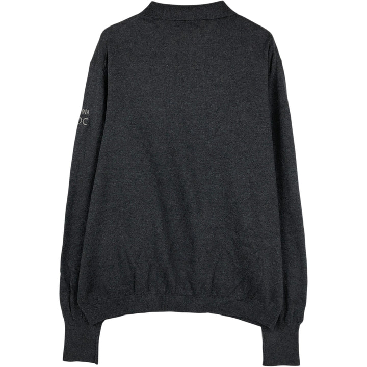 Lands' End polo knit sweater from the 2000s, men's size XL. cotton gray type Vintage Second Hand