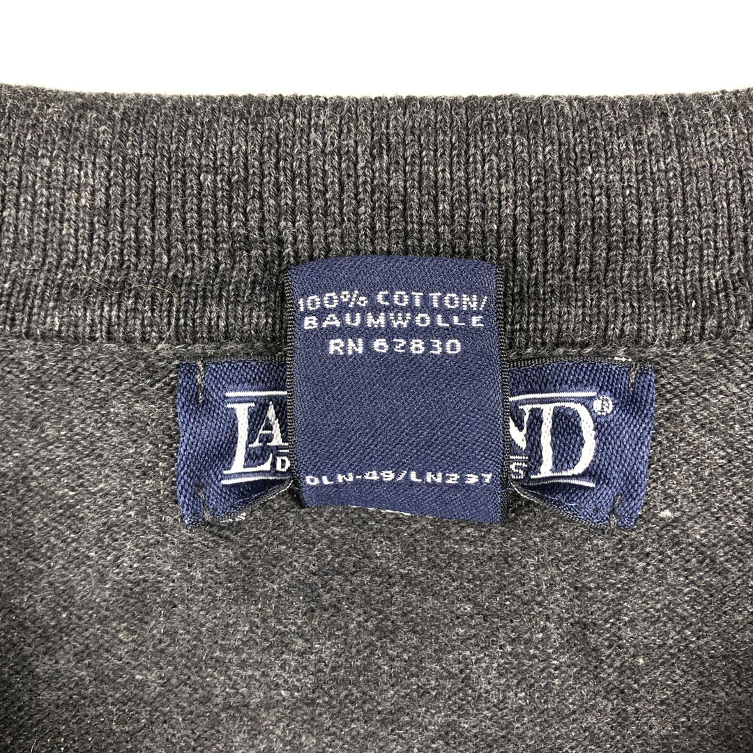 Lands' End polo knit sweater from the 2000s, men's size XL. cotton gray type Vintage Second Hand