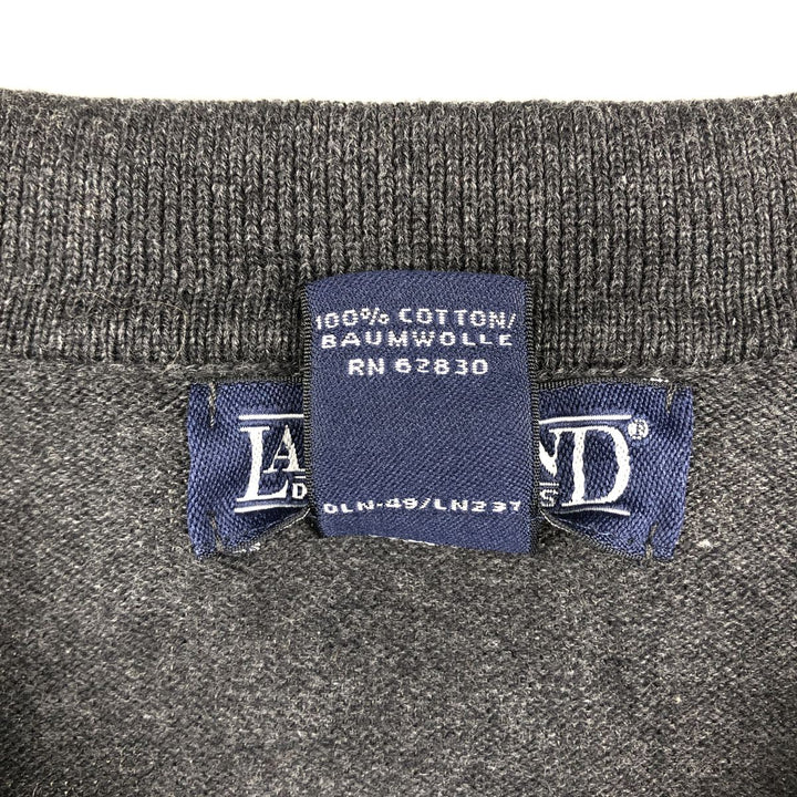 Lands' End polo knit sweater from the 2000s, men's size XL. cotton gray type Vintage Second Hand
