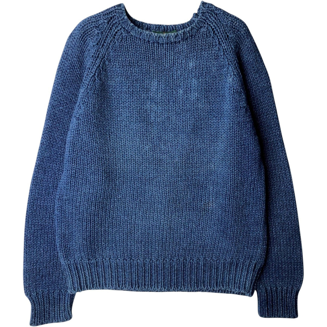 90'S J.Crew Cotton Knit Sweater, Men's Size L (approx.), Vintage cotton blue type Vintage Second Hand