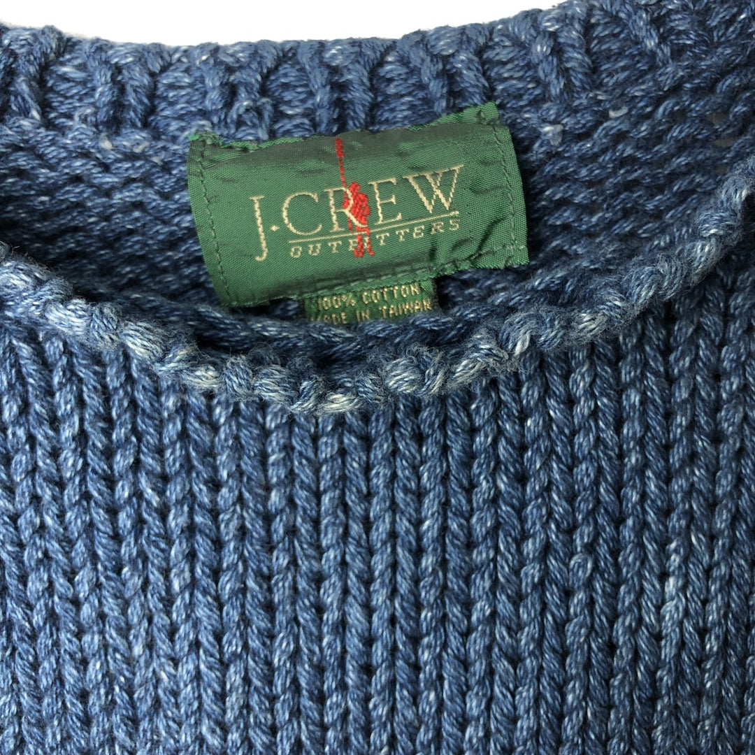 90'S J.Crew Cotton Knit Sweater, Men's Size L (approx.), Vintage cotton blue type Vintage Second Hand