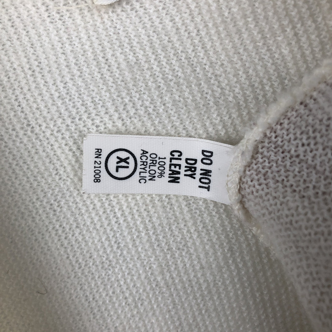 1970'S Lacoste IZOD V-neck knit sweater, made in USA, men's size XL equivalent, vintage. acrylic unbleached Vintage Second Hand