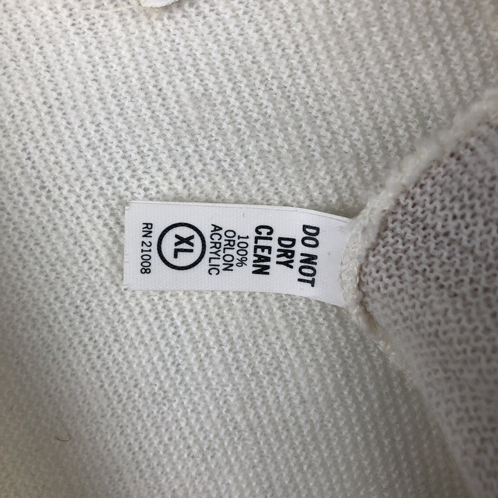 1970'S Lacoste IZOD V-neck knit sweater, made in USA, men's size XL equivalent, vintage. acrylic unbleached Vintage Second Hand