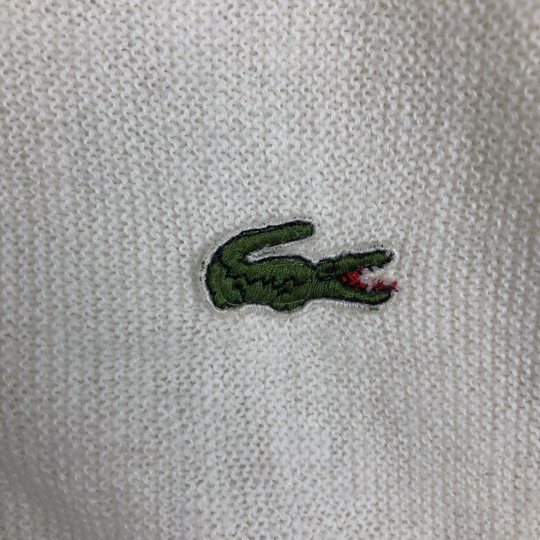 1970'S Lacoste IZOD V-neck knit sweater, made in USA, men's size XL equivalent, vintage. acrylic unbleached Vintage Second Hand