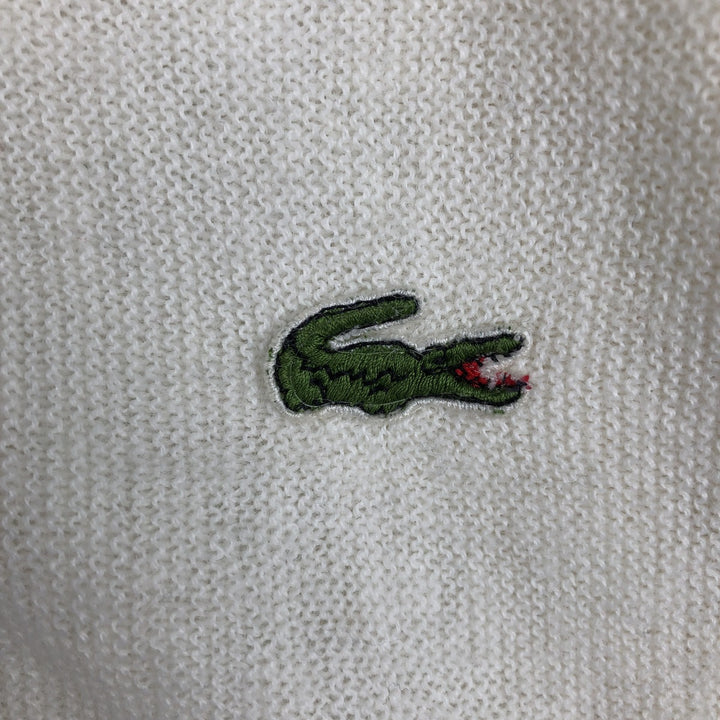 1970'S Lacoste IZOD V-neck knit sweater, made in USA, men's size XL equivalent, vintage. acrylic unbleached Vintage Second Hand