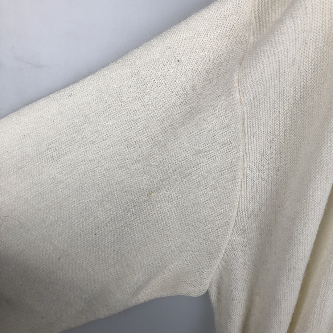 1970'S Lacoste IZOD V-neck knit sweater, made in USA, men's size XL equivalent, vintage. acrylic unbleached Vintage Second Hand