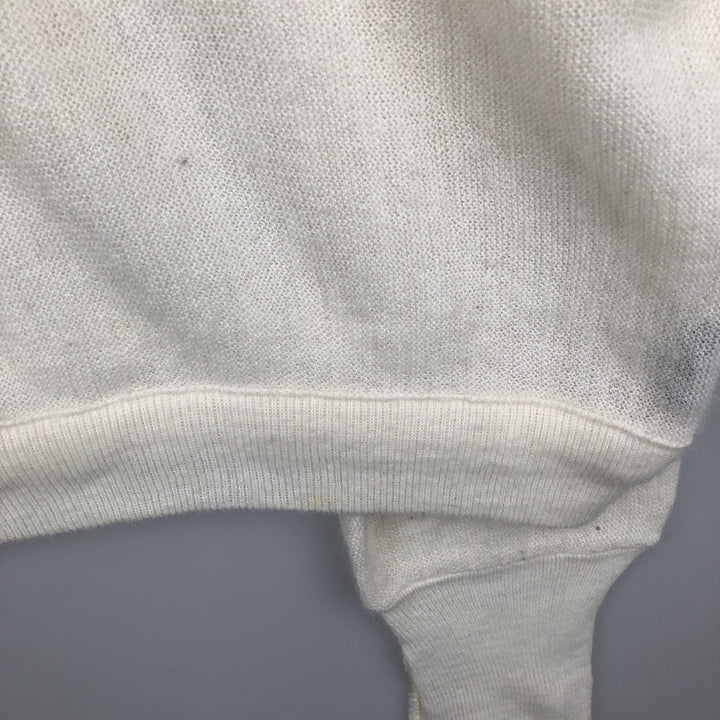 1970'S Lacoste IZOD V-neck knit sweater, made in USA, men's size XL equivalent, vintage. acrylic unbleached Vintage Second Hand