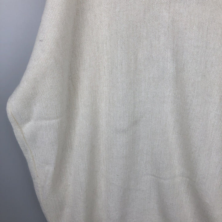 1970'S Lacoste IZOD V-neck knit sweater, made in USA, men's size XL equivalent, vintage. acrylic unbleached Vintage Second Hand