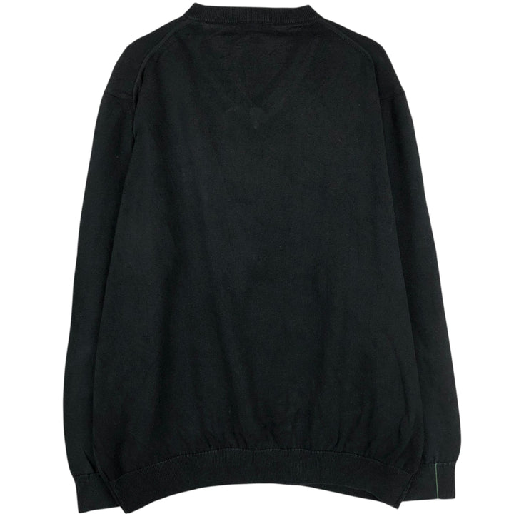 Lacoste CLASSIC FIT V-neck Cotton Knit Sweater, Size 7 (Men's XXL equivalent) cotton black type Vintage Second Hand