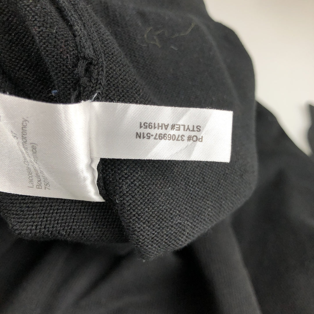 Lacoste CLASSIC FIT V-neck Cotton Knit Sweater, Size 7 (Men's XXL equivalent) cotton black type Vintage Second Hand
