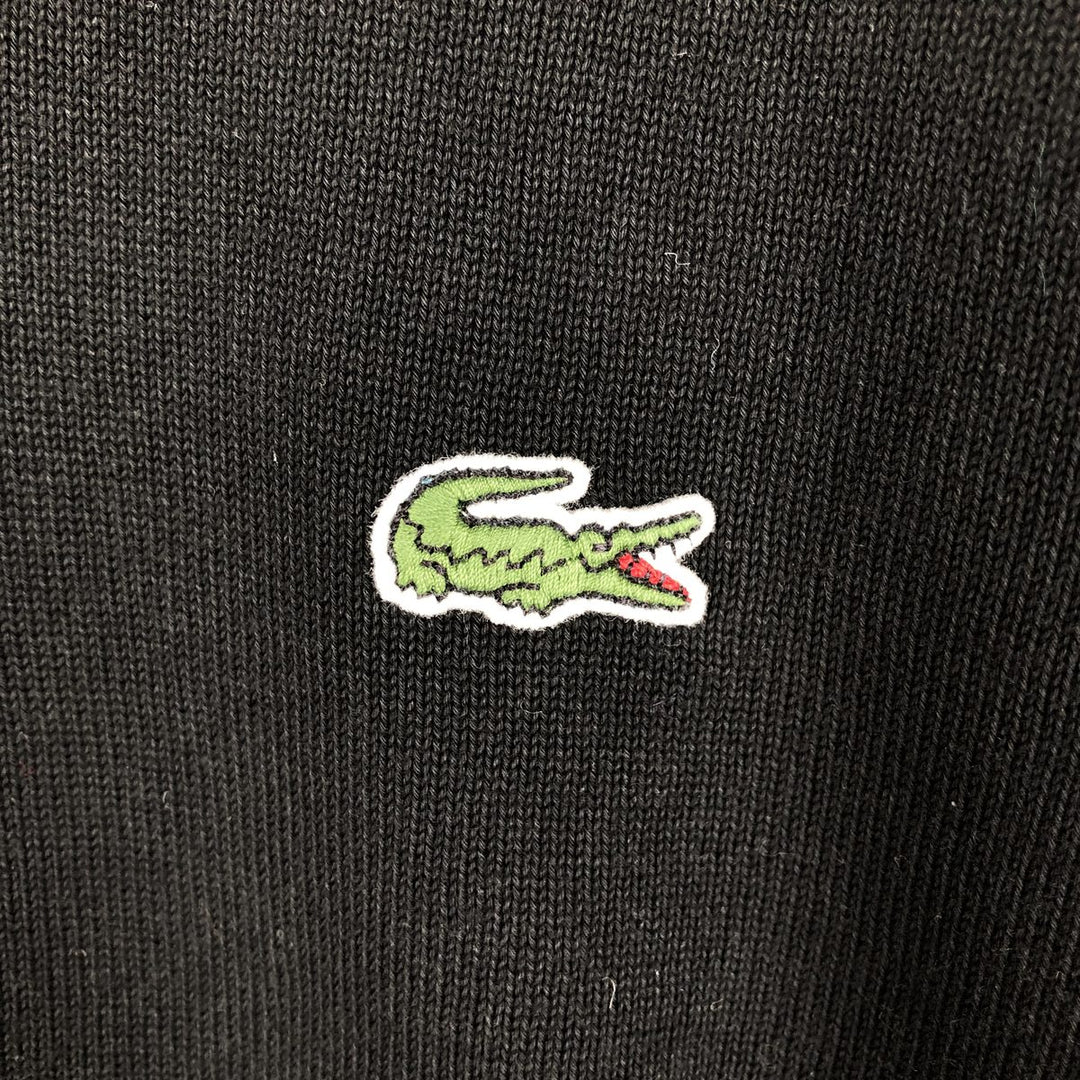 Lacoste CLASSIC FIT V-neck Cotton Knit Sweater, Size 7 (Men's XXL equivalent) cotton black type Vintage Second Hand