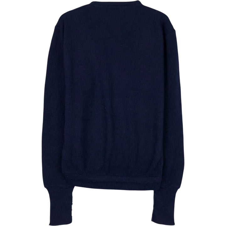 Vintage 70s-80'S Lacoste IZOD V-neck acrylic knit sweater, made in USA, men's size M equivalent. Oron Acrylic navy blue type Vintage Second Hand