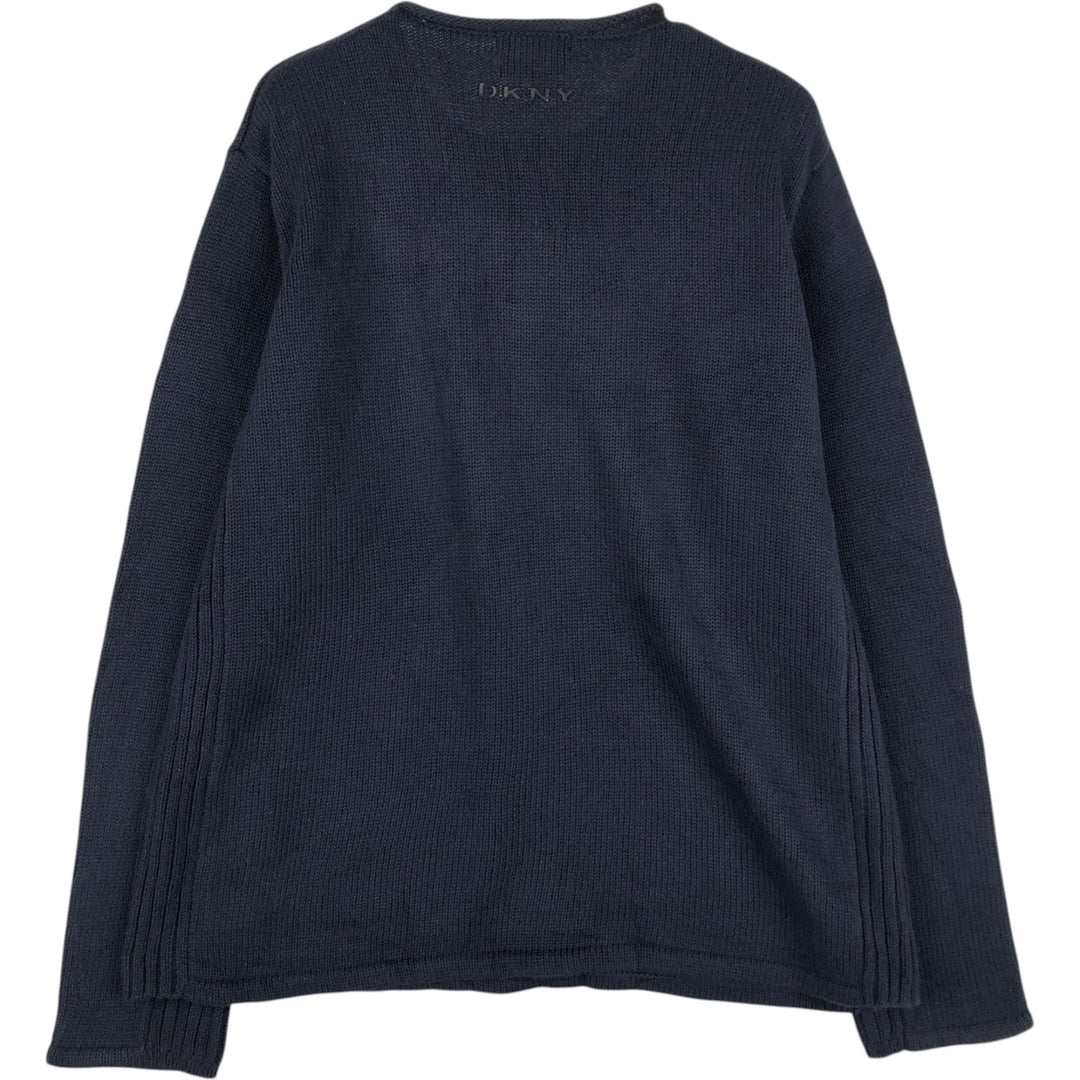 2000'S Donna Karan New York (DKNY) Roll Neck Cotton Knit Sweater, Men's Size L (approx.) cotton black type Vintage Second Hand
