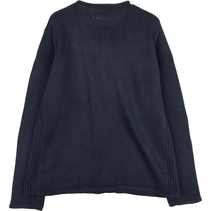 2000'S Donna Karan New York (DKNY) Roll Neck Cotton Knit Sweater, Men's Size L (approx.) cotton black type Vintage Second Hand