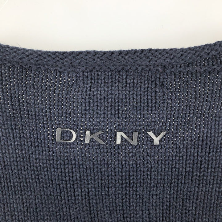 2000'S Donna Karan New York (DKNY) Roll Neck Cotton Knit Sweater, Men's Size L (approx.) cotton black type Vintage Second Hand