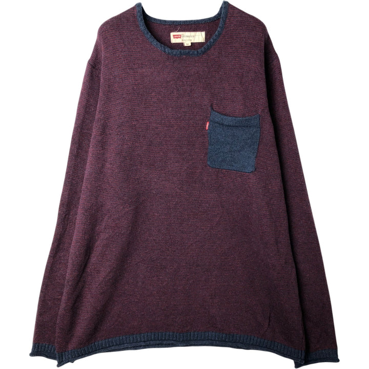 Levi's Cotton Knit Sweater, Men's Size XL cotton red type Vintage Second Hand