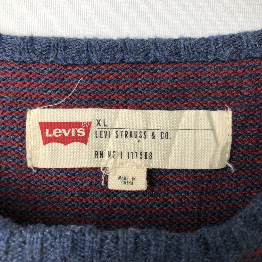 Levi's Cotton Knit Sweater, Men's Size XL cotton red type Vintage Second Hand