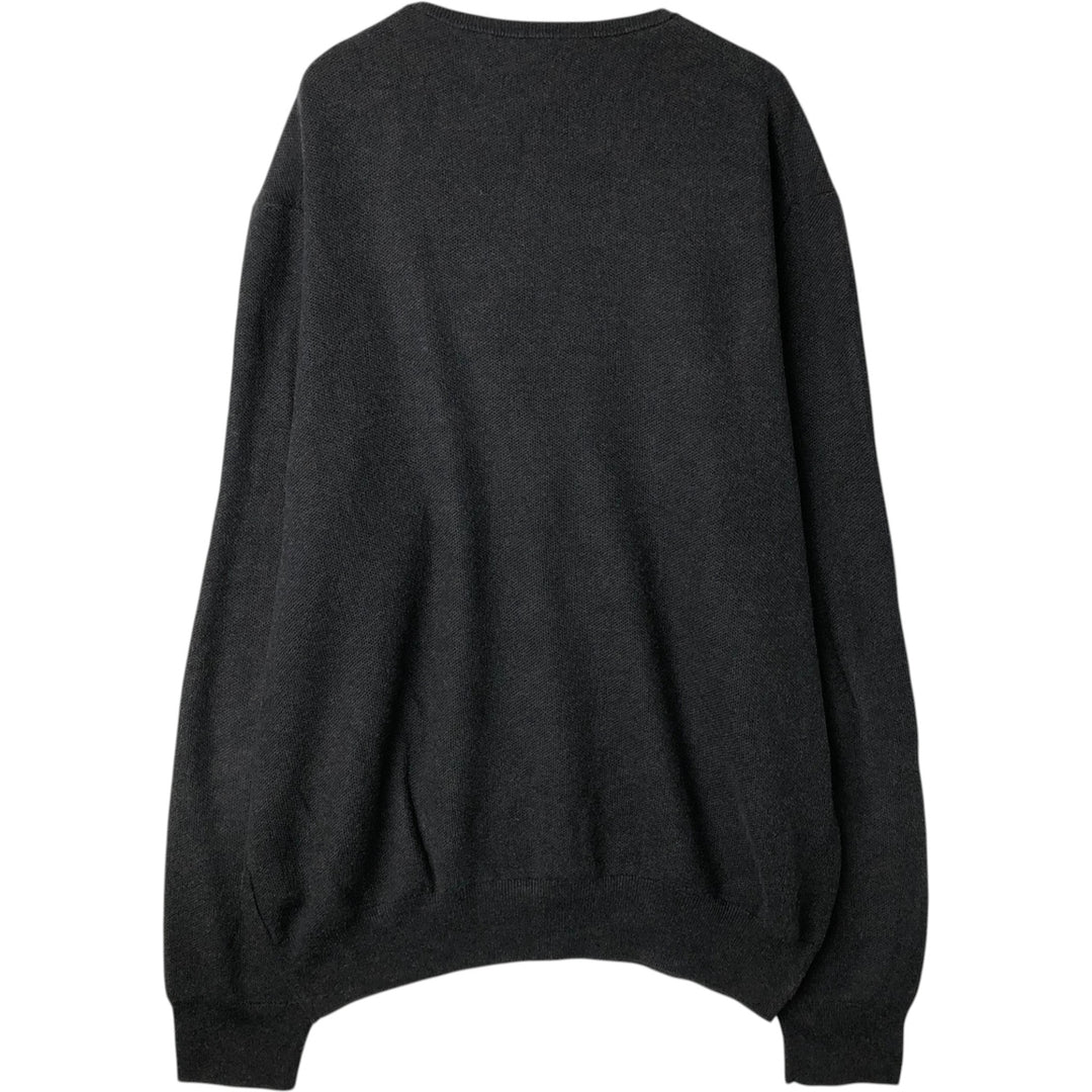 Ralph Lauren POLO by Ralph Lauren V-neck Pima cotton knit sweater, men's size XXL Pima Cotton gray type Vintage Second Hand