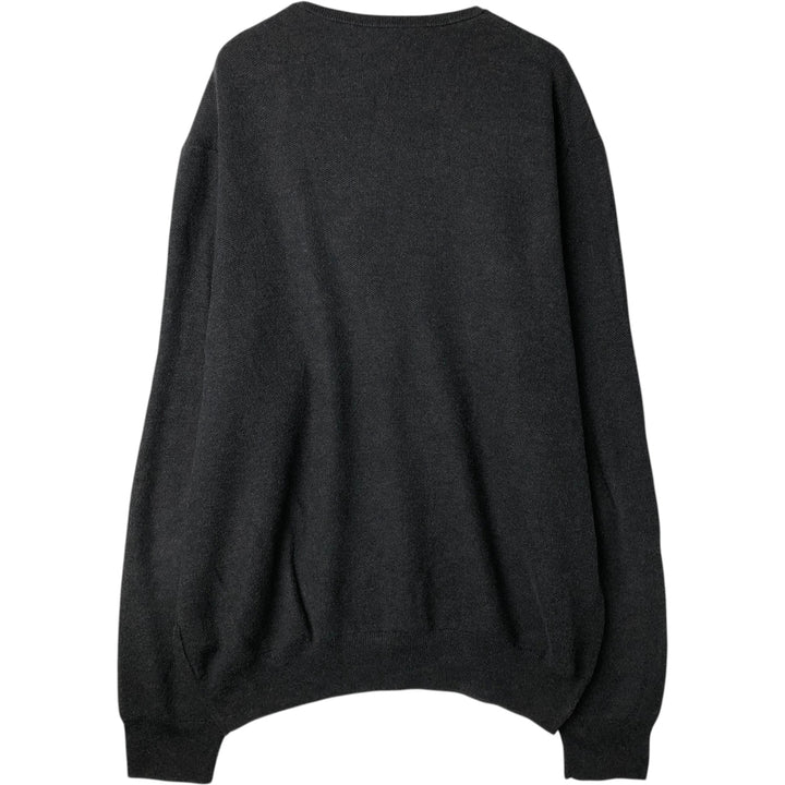 Ralph Lauren POLO by Ralph Lauren V-neck Pima cotton knit sweater, men's size XXL Pima Cotton gray type Vintage Second Hand