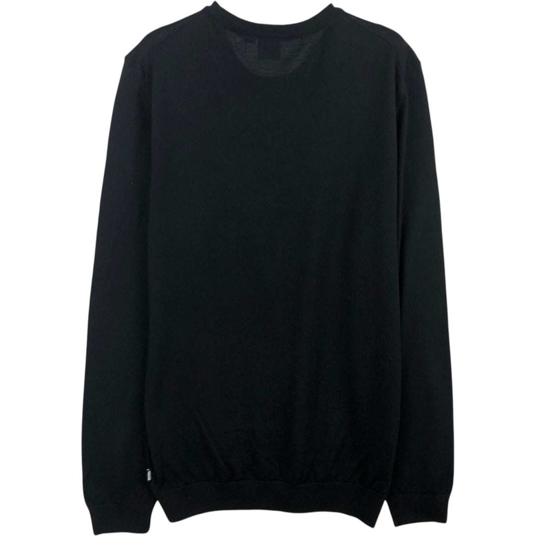 Hugo Boss Slim Fit Finest Italian Yarn Wool Knit Sweater, Men's Size L (approx.) wool black type Vintage Second Hand