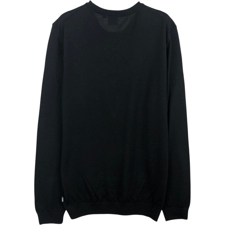 Hugo Boss Slim Fit Finest Italian Yarn Wool Knit Sweater, Men's Size L (approx.) wool black type Vintage Second Hand