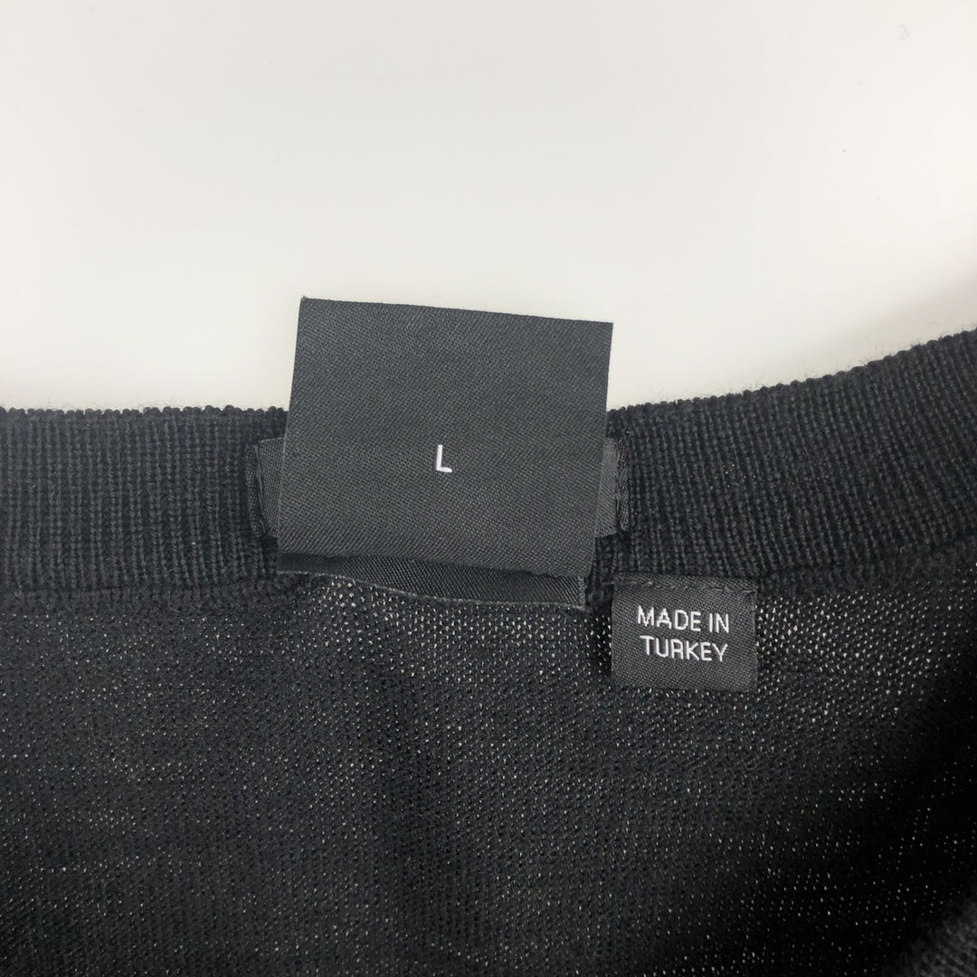 Hugo Boss Slim Fit Finest Italian Yarn Wool Knit Sweater, Men's Size L (approx.) wool black type Vintage Second Hand