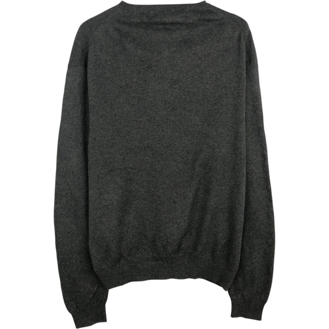Ralph Lauren POLO by Ralph Lauren V-neck Pima cotton knit sweater, men's size L Pima Cotton gray type Vintage Second Hand