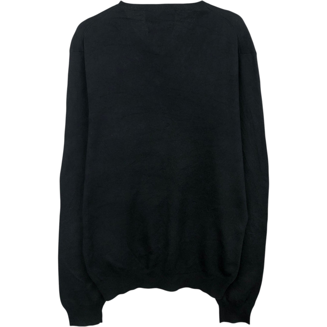 Ralph Lauren POLO by Ralph Lauren V-neck Pima cotton knit sweater, men's size M Pima Cotton black type Vintage Second Hand