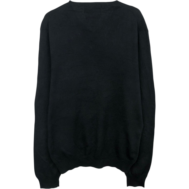 Ralph Lauren POLO by Ralph Lauren V-neck Pima cotton knit sweater, men's size M Pima Cotton black type Vintage Second Hand