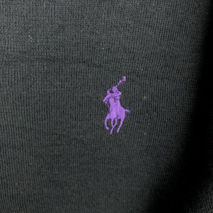 Ralph Lauren POLO by Ralph Lauren V-neck Pima cotton knit sweater, men's size M Pima Cotton black type Vintage Second Hand