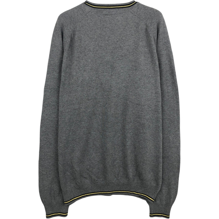 Brooks Brothers 346 V-neck Cotton Knit Sweater, Men's Size XL (approx.) cotton gray type Vintage Second Hand