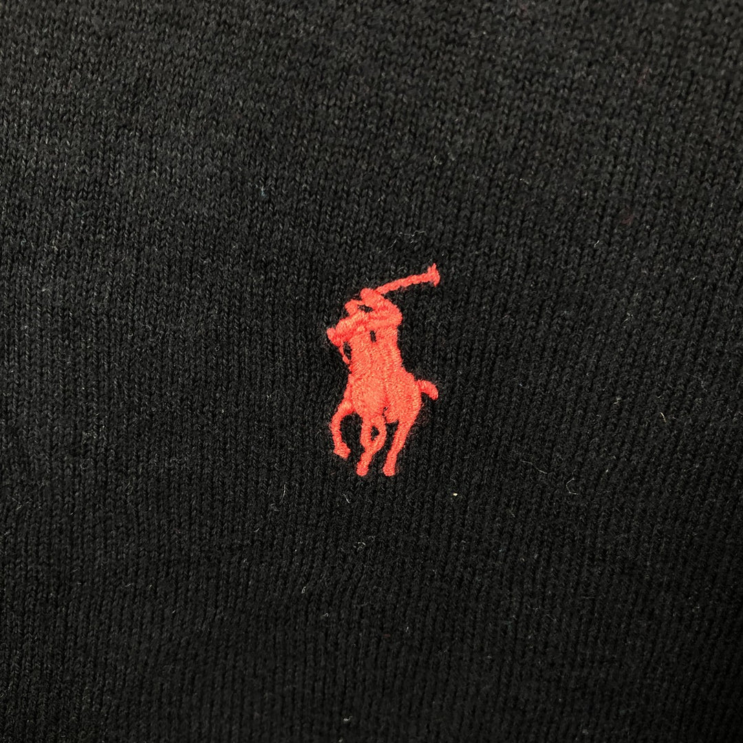 Ralph Lauren POLO RALPH LAUREN V-neck Pima cotton knit sweater, men's size L Pima Cotton black type Vintage Second Hand