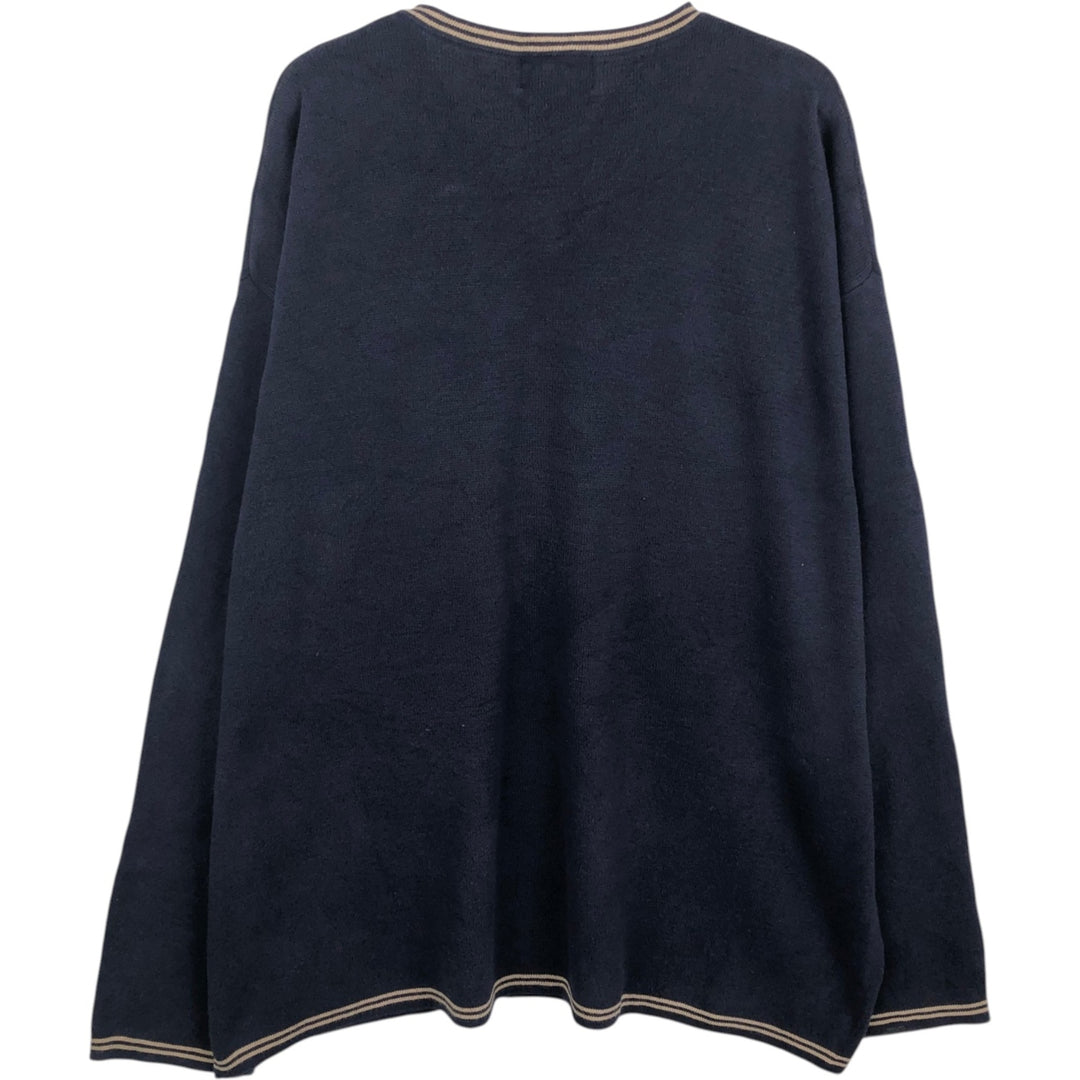 Woolrich V-neck knit sweater, men's size XXL. unclear navy blue type Vintage Second Hand