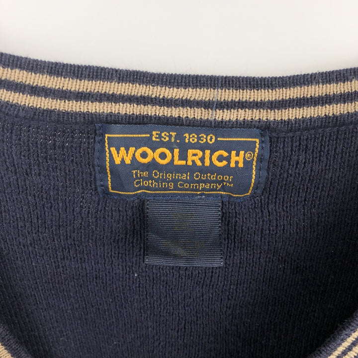 Woolrich V-neck knit sweater, men's size XXL. unclear navy blue type Vintage Second Hand