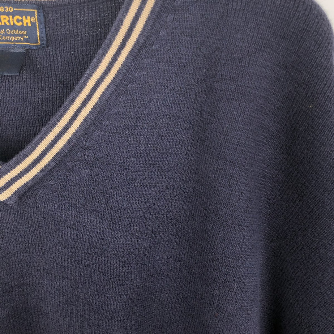 Woolrich V-neck knit sweater, men's size XXL. unclear navy blue type Vintage Second Hand