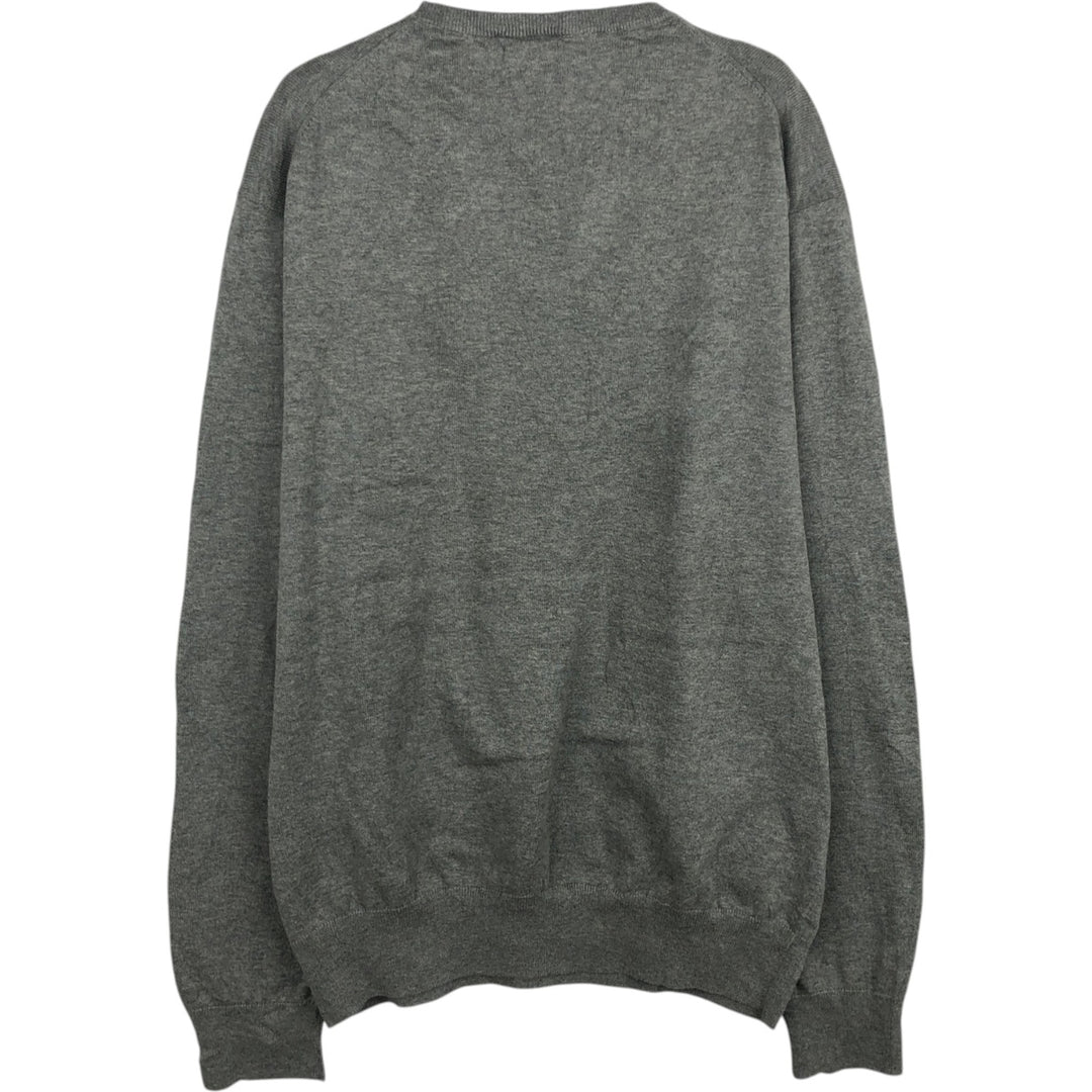 Ralph Lauren POLO RALPH LAUREN V-neck Pima cotton knit sweater, men's size L Pima Cotton gray type Vintage Second Hand