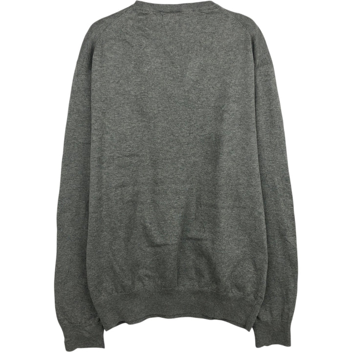 Ralph Lauren POLO RALPH LAUREN V-neck Pima cotton knit sweater, men's size L Pima Cotton gray type Vintage Second Hand
