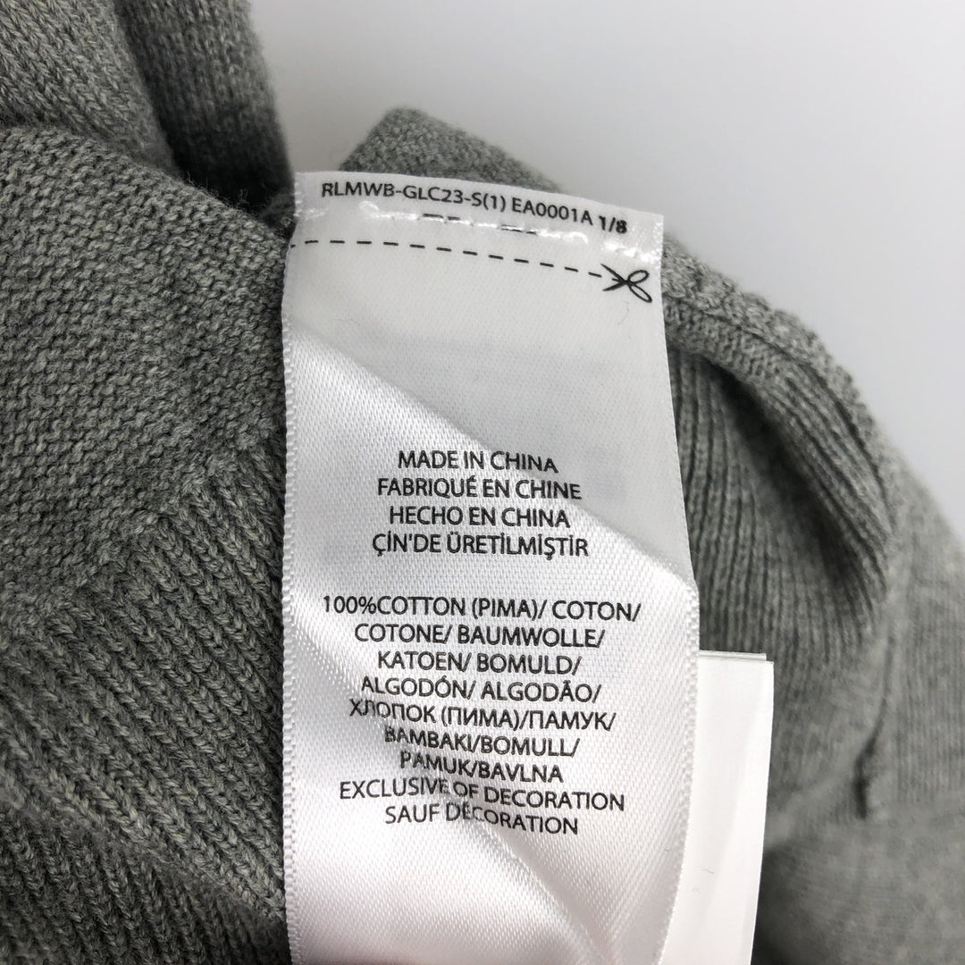 Ralph Lauren POLO RALPH LAUREN V-neck Pima cotton knit sweater, men's size L Pima Cotton gray type Vintage Second Hand