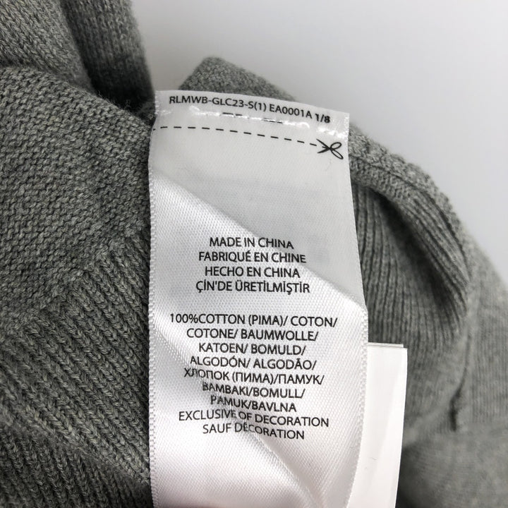 Ralph Lauren POLO RALPH LAUREN V-neck Pima cotton knit sweater, men's size L Pima Cotton gray type Vintage Second Hand