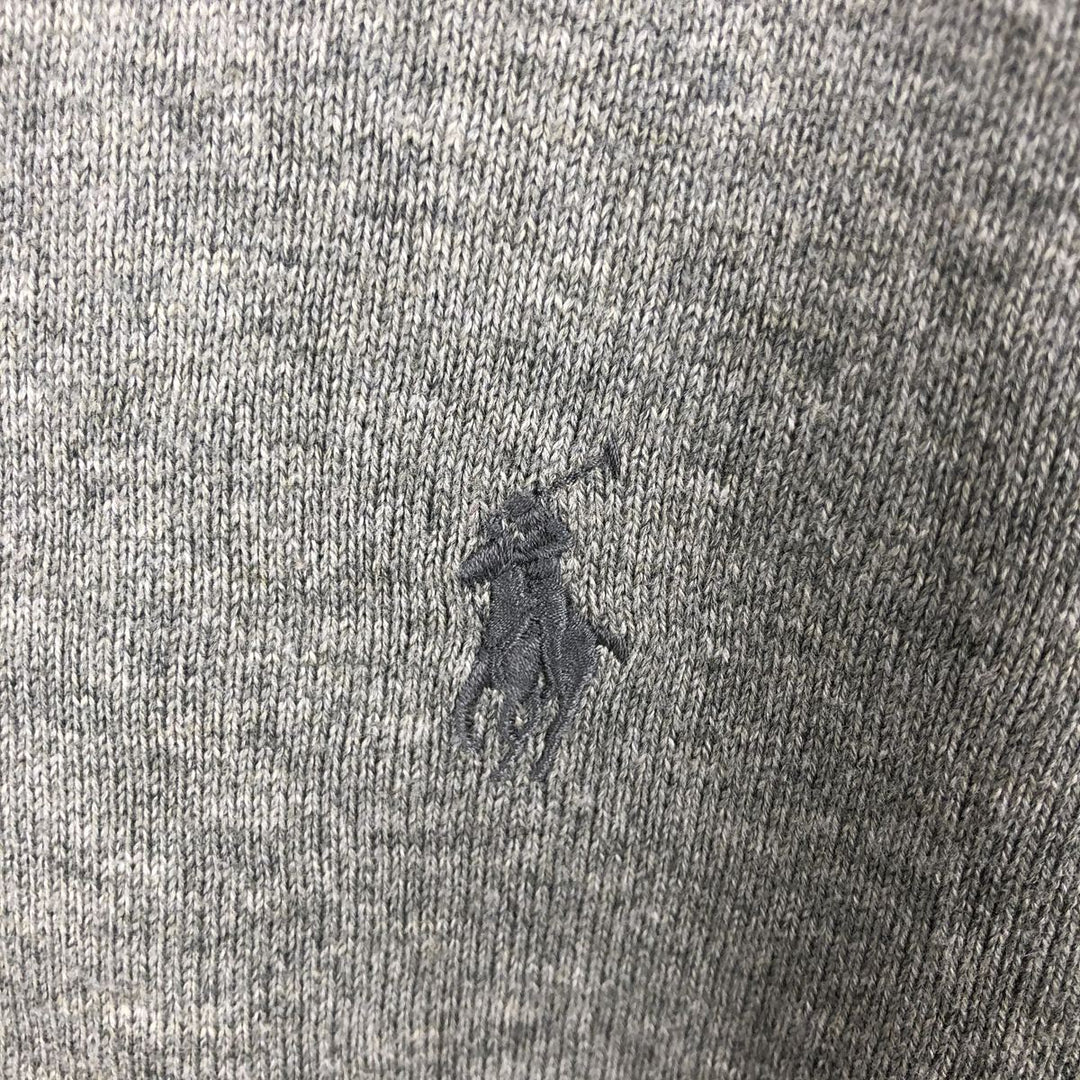 Ralph Lauren POLO RALPH LAUREN V-neck Pima cotton knit sweater, men's size L Pima Cotton gray type Vintage Second Hand