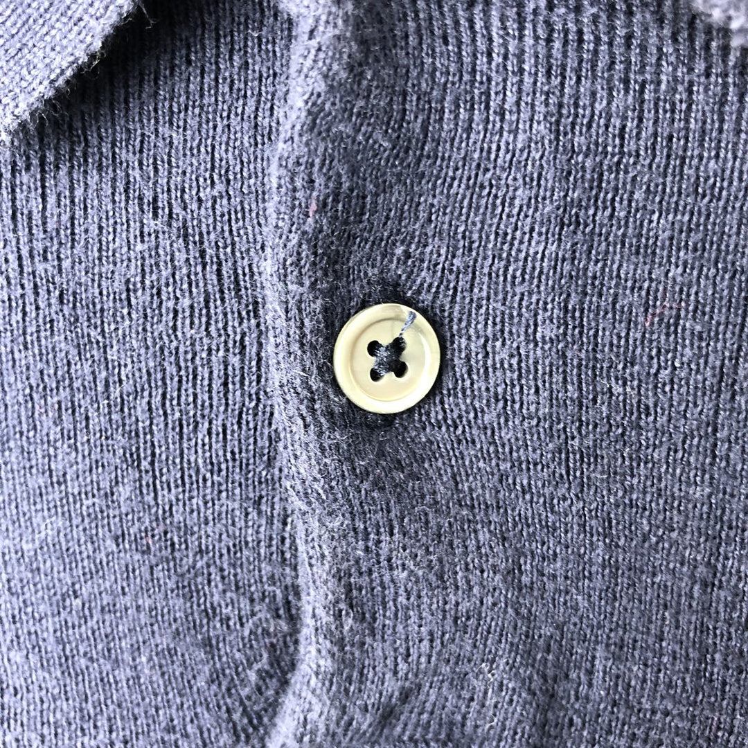Ralph Lauren POLO by Ralph Lauren Cotton Knit Half-Button Sweater, Men's Size XL (approx.) Pima Cotton navy blue type Vintage Second Hand