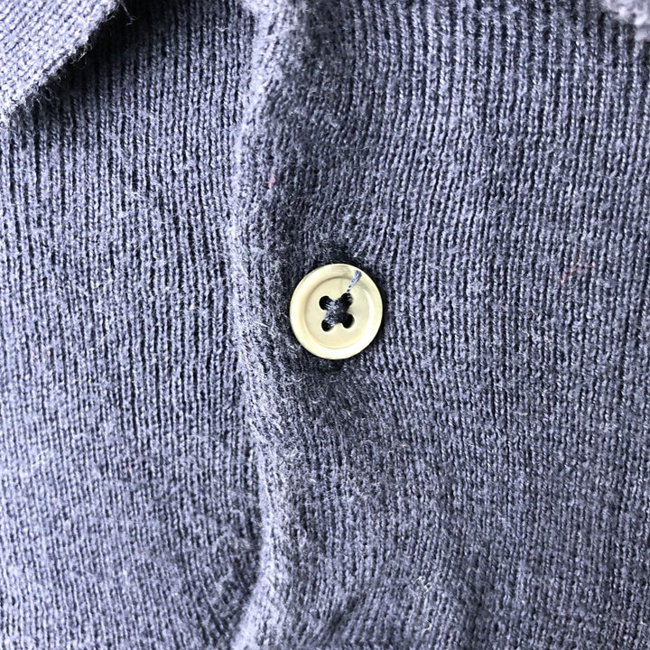Ralph Lauren POLO by Ralph Lauren Cotton Knit Half-Button Sweater, Men's Size XL (approx.) Pima Cotton navy blue type Vintage Second Hand